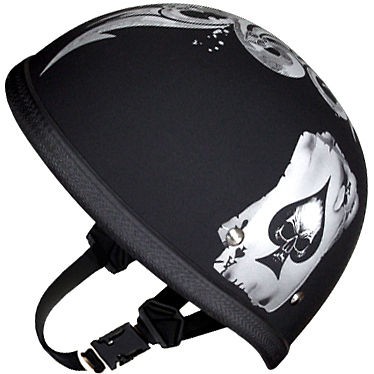 SKULL OF SPADES Daytona NOVELTY Motorcycle Half Helmet LOW PROFILE 