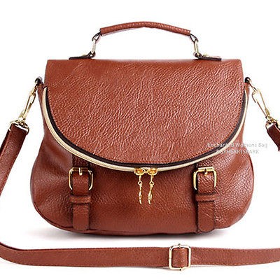 NEW Shoulder Cross body Satchel Bag Handbags Korea So Hit BROWN COLOR 