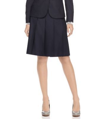 navy pleated skirt in Skirts