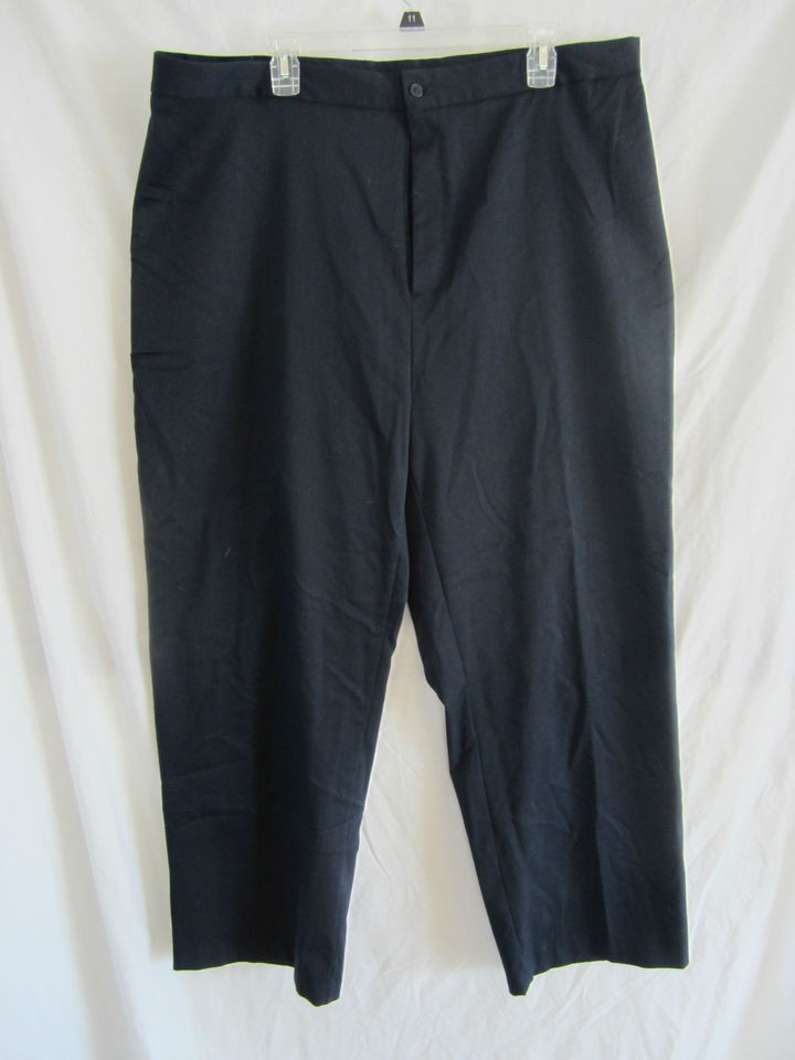 NorthCrest Womens Plus Career Slacks Pants 24W Average Stretch Navy 