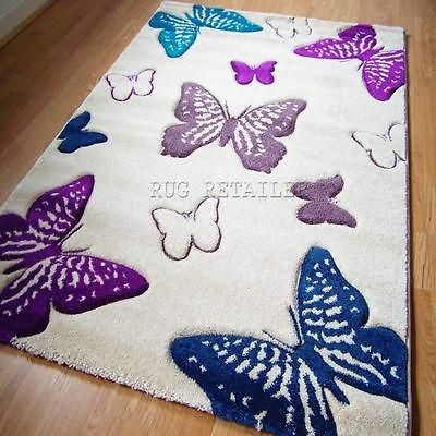   Cream & Purple Modern Quality Cheap Wilton Rugs / Rug 160x230cm