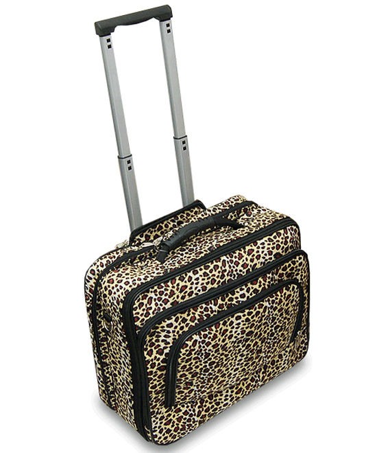 LEOPARD FASHION PRINT Cheetah ROLLING 17 LAPTOP SUITCASE