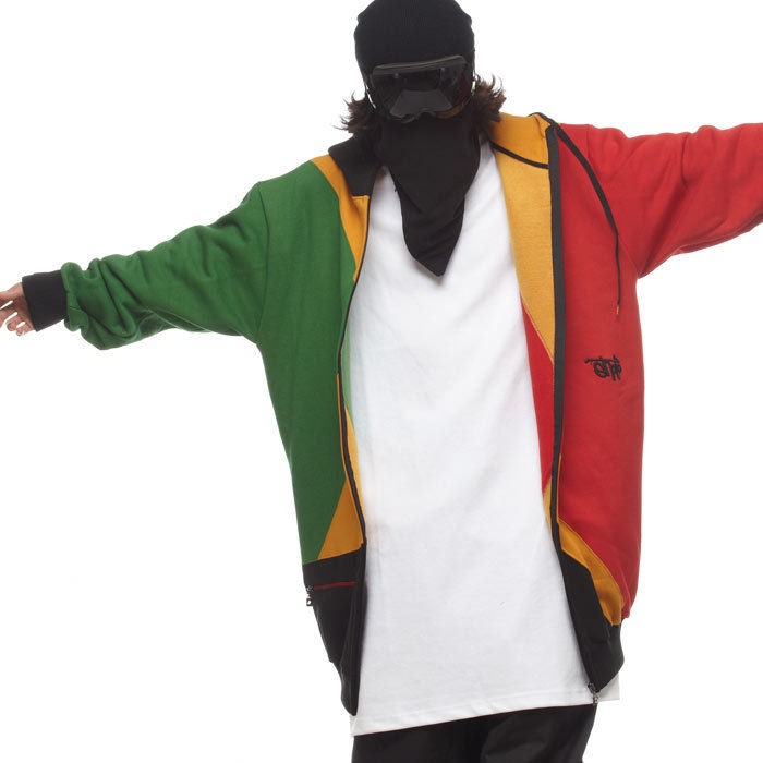 Ehoto Ski & Snowboard Tall Hoodie   RASTA Zip