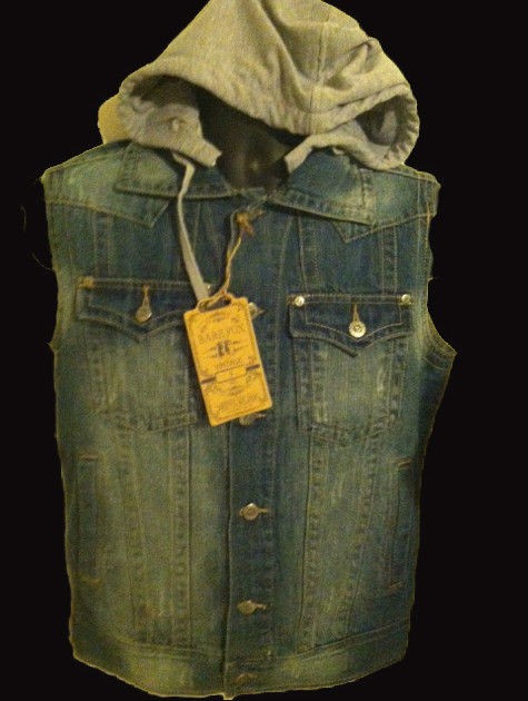 Sleeveless Denim Jackets, Vintage Blue with detachable Hoodie. Latest 