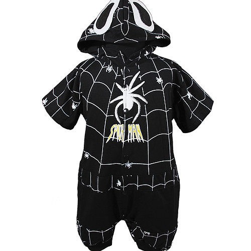 KD274 New Infant Baby Boys Spiderman Romper Black Size 0 24months