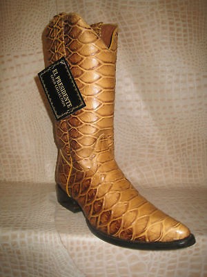 New Mens Buttercup Exotic Embossed Full Anaconda Snake Cowboy Western 