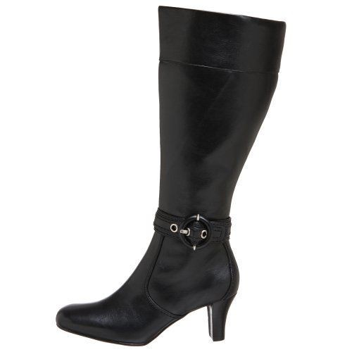 Naturalizer Stunned Faux Leather Tall Black Wide Calf Boots, Size 7M