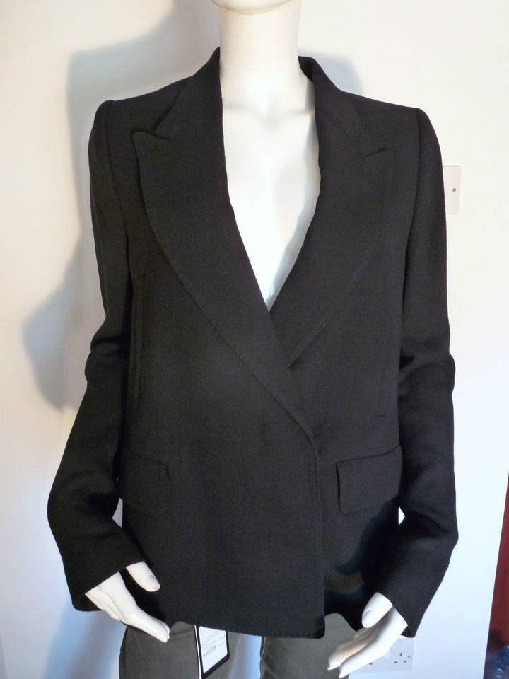 ACNE TATE CREPE WOOL TAILORED BLACK JACKET £454 AW2011 BNWT UK 8 