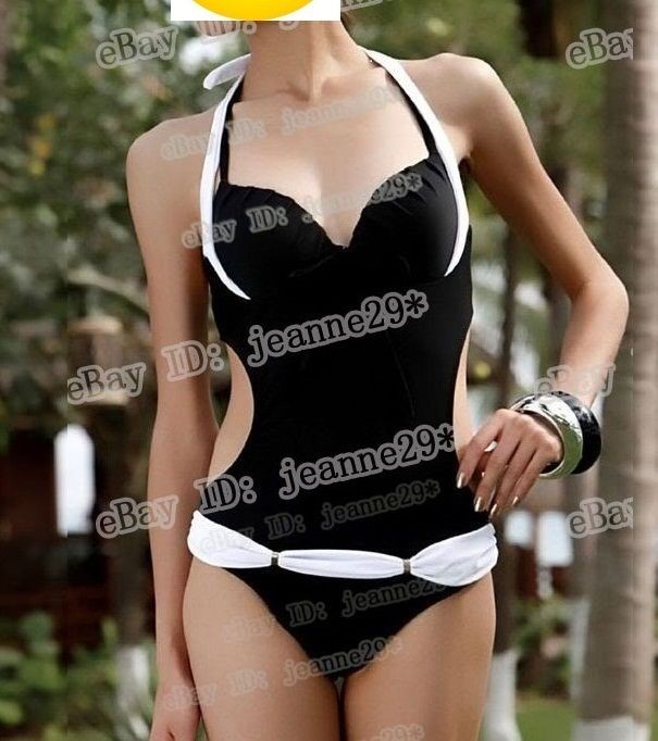   Push Up Underwired Halter Swimwear US 2 14 XS XL Swimsuit Monokini