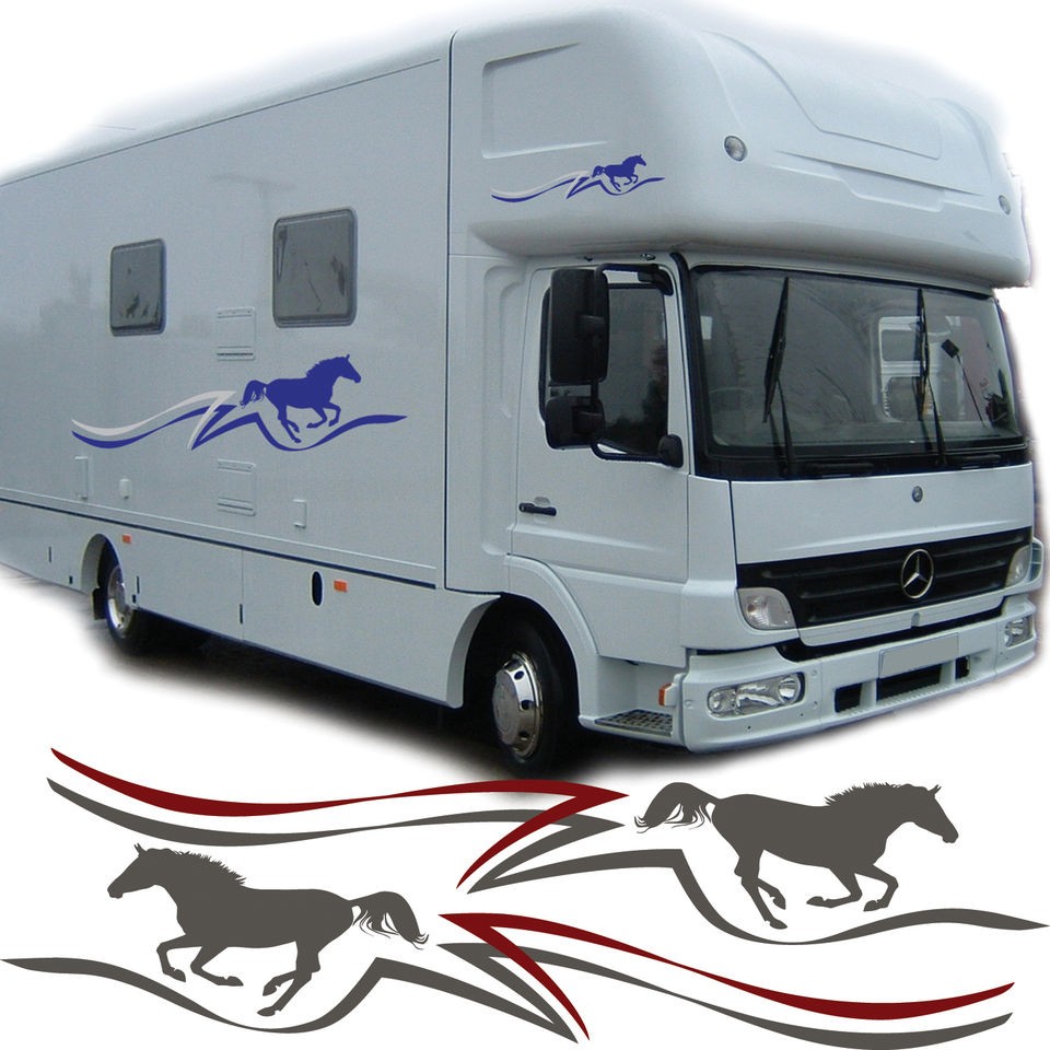 Horsebox Vinyl Graphics Set (Horse Riding Trailer Stickers Pony Decals 