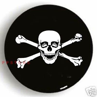 SPARE TIRE COVER 26.2 29 w/ Skull crossbones on av4 black zb012695p 