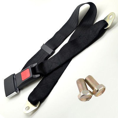 Black Adjustable Car Truck Seat Belt Lap Belt Universal Two Point 