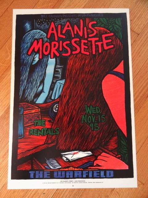 ALANIS MORISSETTE rentals fillmore CONCERT POSTER collectible 13 x 19