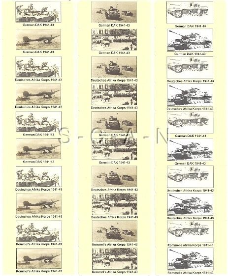     30 Stickers  WWII German Tank  Stuka  DAK  Rommels Afrika Korps