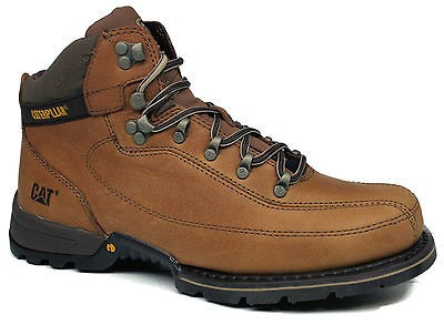 Men Caterpillar AKON Leather Soft Toe Mid Cut 6 Work Boots Medium 