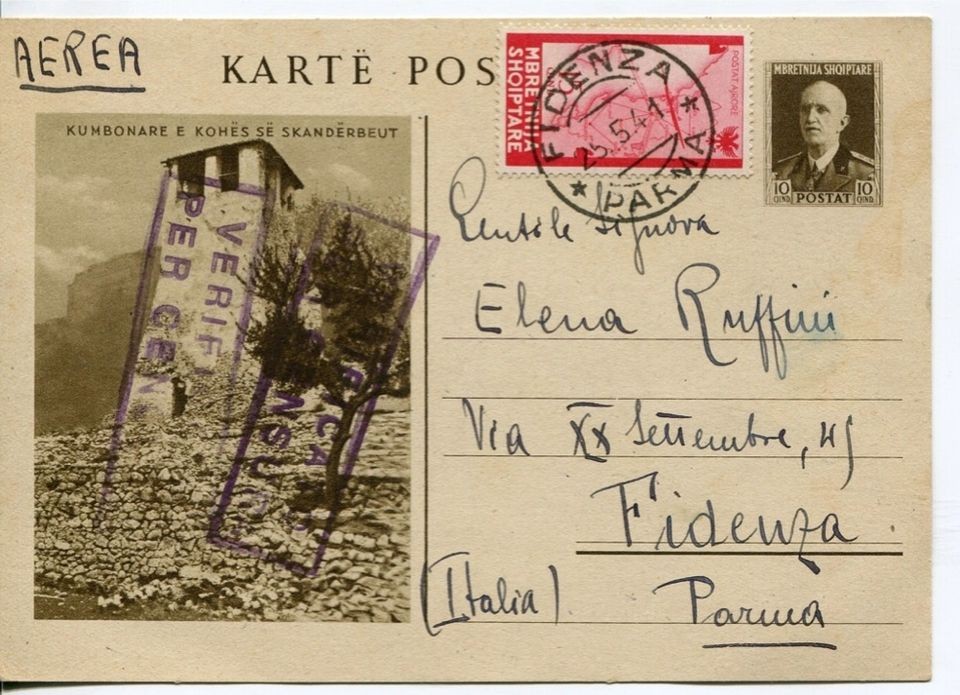 Stationery postcard from Albania Italy italian occupation 1941 