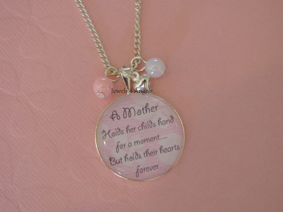 Mother Holds Her Childs Hand Pendant Necklace & Gift Box (C15 