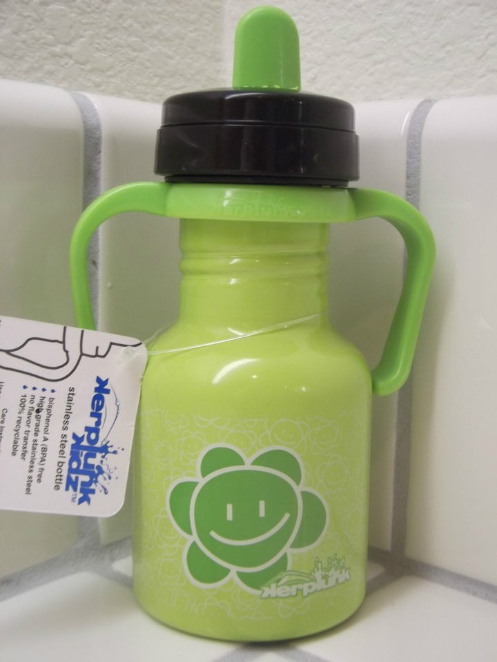 KERPLUNK KIDZ KIDS 12oz STAINLESS STEEL SIPPY CUP / BOTTLE FLOWER BNWT 