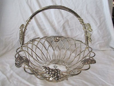 SILVER GODINGER ART COMPANY BASKET GRAPES LEAVES