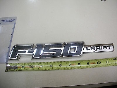 FORD F150 F 150 LARIAT EMBLEM SCRIPT CHROME BLACK BAGDE OEM USED 