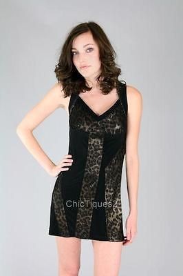 Salvage Brand Dress Top Wildcat Mesh Leopard Print W51K283 Sz S L