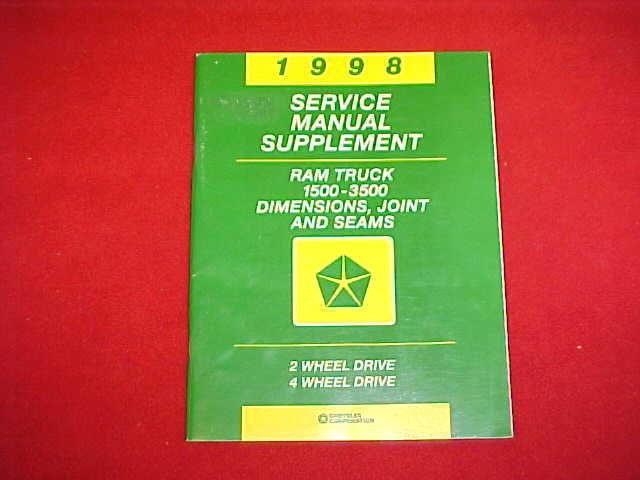 1998 DODGE RAM TRUCK 1500 2500 3500 BODY SHOP SERVICE REPAIR MANUAL 98