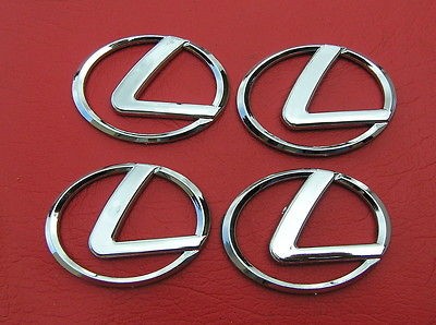 LEXUS CHROME 65mm WHEEL CAP SET BADGES 2.5 Emblems *NEW* Set of 4