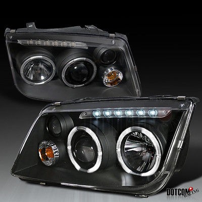 For 1999 2004 VOLKSWAGEN JETTA BORA R8 STY PROJECTOR HEADLIGHTS BLACK 