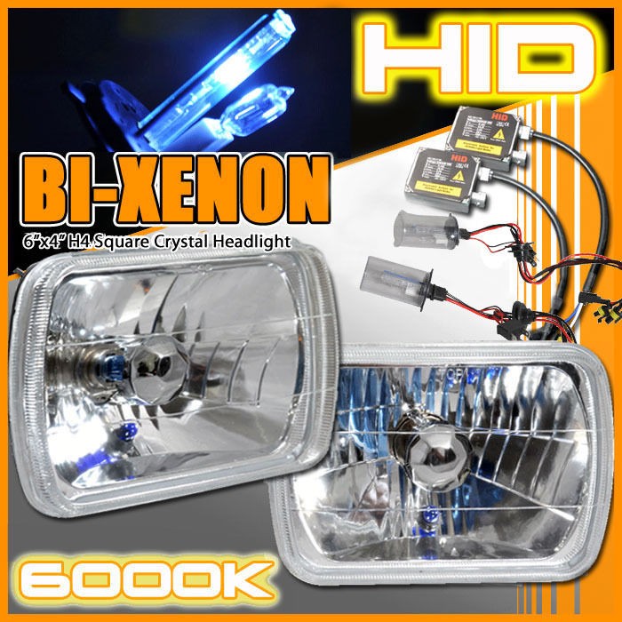   H4 SEALED BEAM CHROME HEADLIGHTS+BI ​XENON HID KIT (Fits Bentley