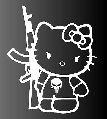 Hello Kitty AK47 AK 47 Gun Rifle Vinyl Car Decal Decals Sticker Window ...