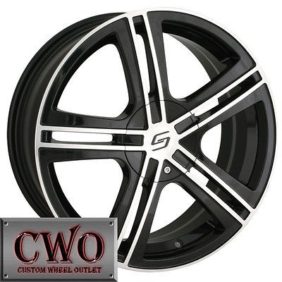 18 Black Sacchi S62 Wheels Rims 5x112/5x120 5 Lug Passat Audi Mercedes 