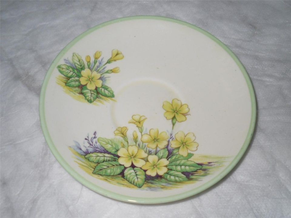 Vtg Adderley Bone China Made in England Yellow Purple Green Leaf 