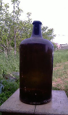 Antique Italian blown glass flagon, big bottle, old bottle, antique 