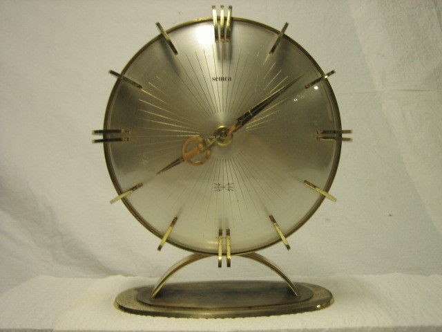   Mid Century Atomic Age Shelf Clock Semca Electro Cell Germany 8 Dial