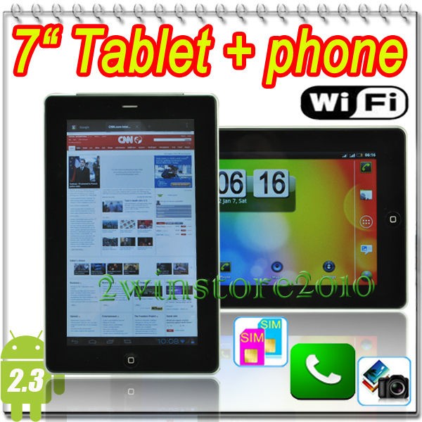 Android Tablet PC Smart Phone Uncloked Cell phone Dual Sim WIFI GPS 