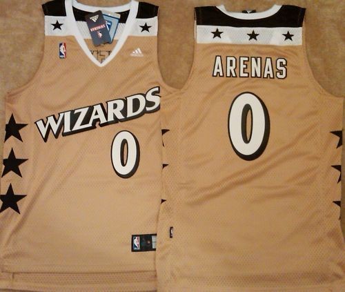 Gilbert Arenas Wizards Gold Swingman Sewn Jersey NWT