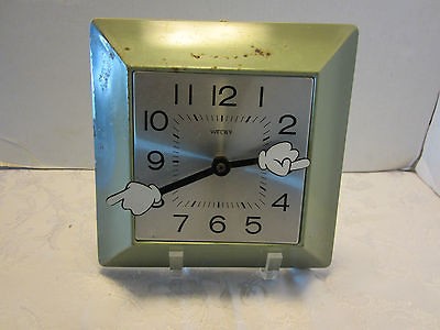 Mickey Style Hands WELBY Battery Run Clock Germany mid Century Vtg 