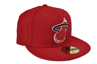   ERA 59FIFTY MIAMI HEAT BLACK BIG LOGO FITTED NBA HAT CAP SIZE 7 1/8