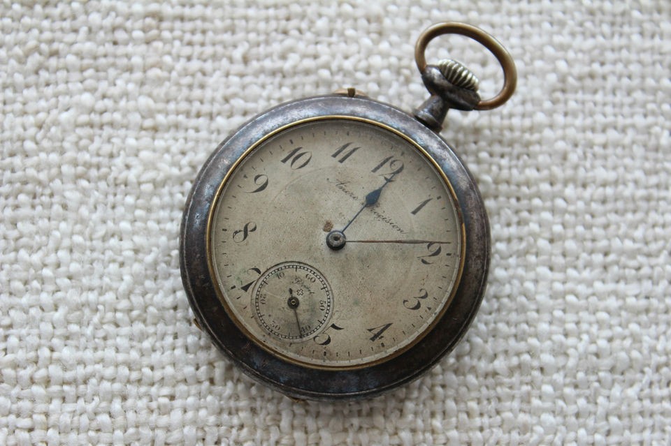   Brevet Inverted Seconds GUNMETAL Swiss Pocket Watch c.1930 RARE