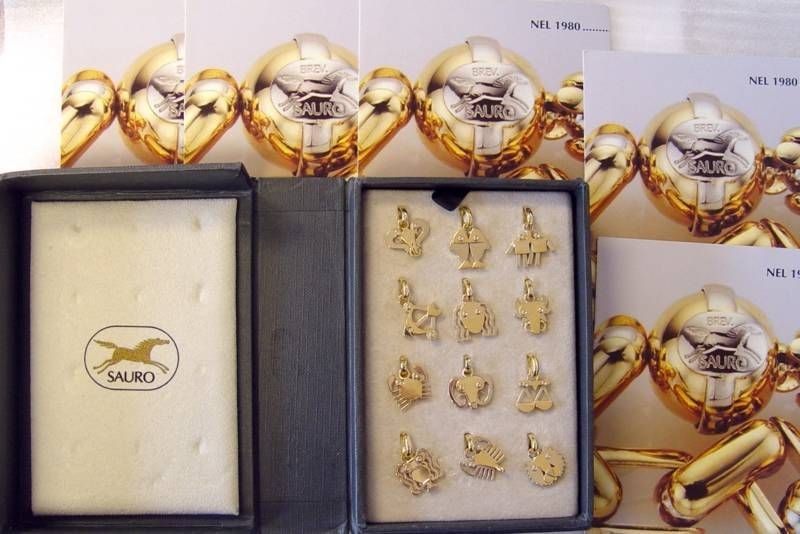 SAURO Zodiac Set 12pcs Box 18K Two Tone Gold (Sold Together).