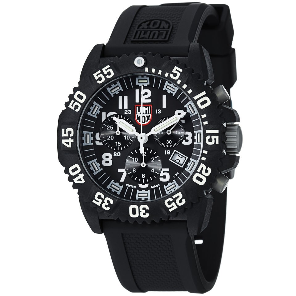 Luminox Mens Colormark Black Dial Black Strap Chronograph Watch