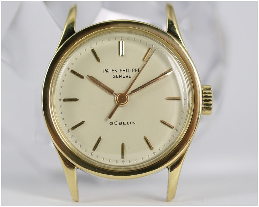 Rare Vintage Patek Philippe Calatrava 2555 18kt Gubelin Dial Clean 