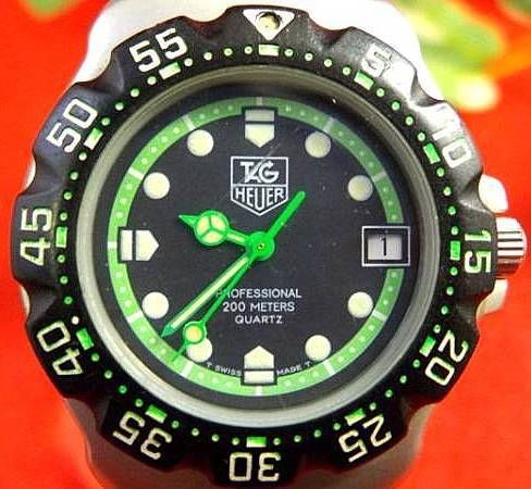 TAG HEUER F1, formula 1, professional 200m, GREEN/ BLACK