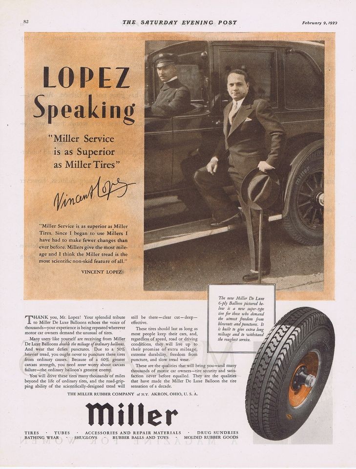 1929 VINTAGE AD   MILLER TIRES 2 9