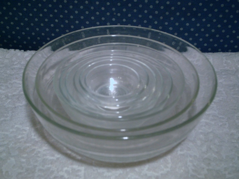 Duralex France Clear Glass Nesting Mixing Bowls