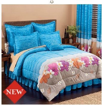   Hibiscu Floral Flower Island Seashell Shell Tropical Comforter Set