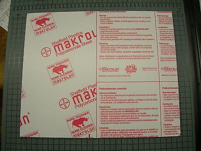 POLYCARBONATE CLEAR PLASTIC SHEETS MAKROLON .118 (3mm) X 11.875 X 14 