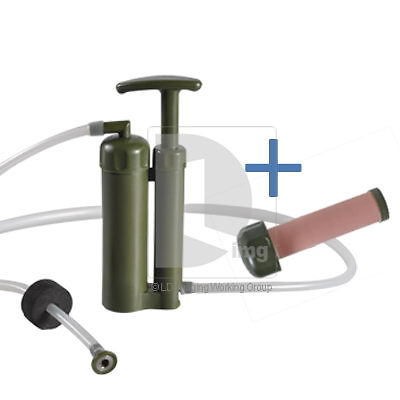 Portable Soldier Water Filter Purifier Camping Survival + Replacement 
