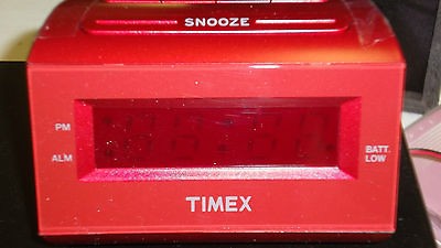 NEW Timex T126 Large Display LED Alarm Clock for Waking in time (RED)