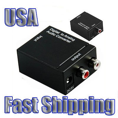 NEW DIGITAL OPTICAL COAX TO ANALOG RCA AUDIO CONVERTER